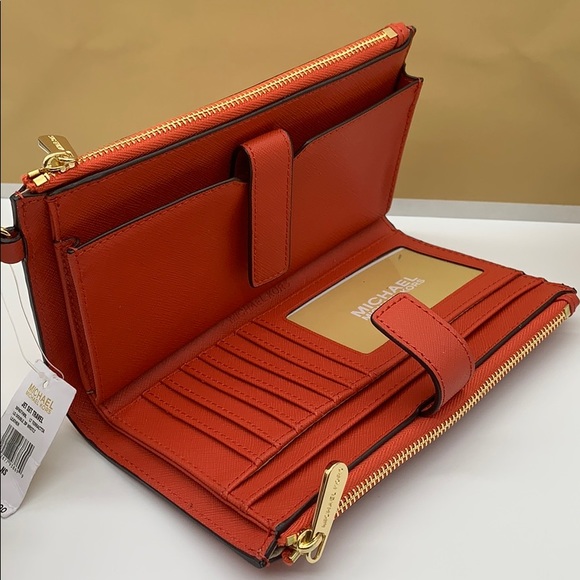 MICHAEL KORS JET SET TRAVEL LG DOUBLE ZIP WRISTLET - Picture 16 of 16